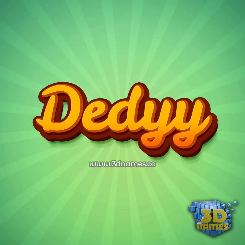 dedyy in Green Rays style - 3D name wallpaper