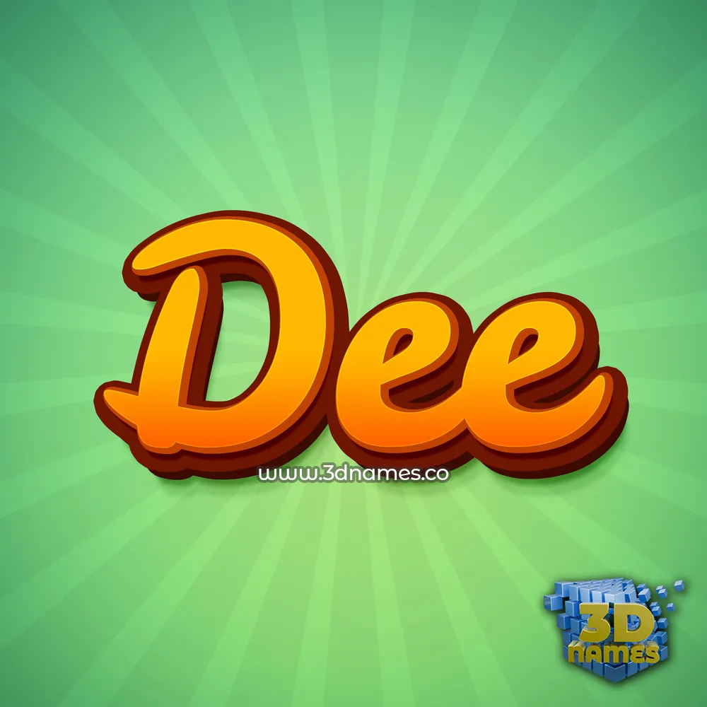 dee in Green Rays style - 3D name wallpaper