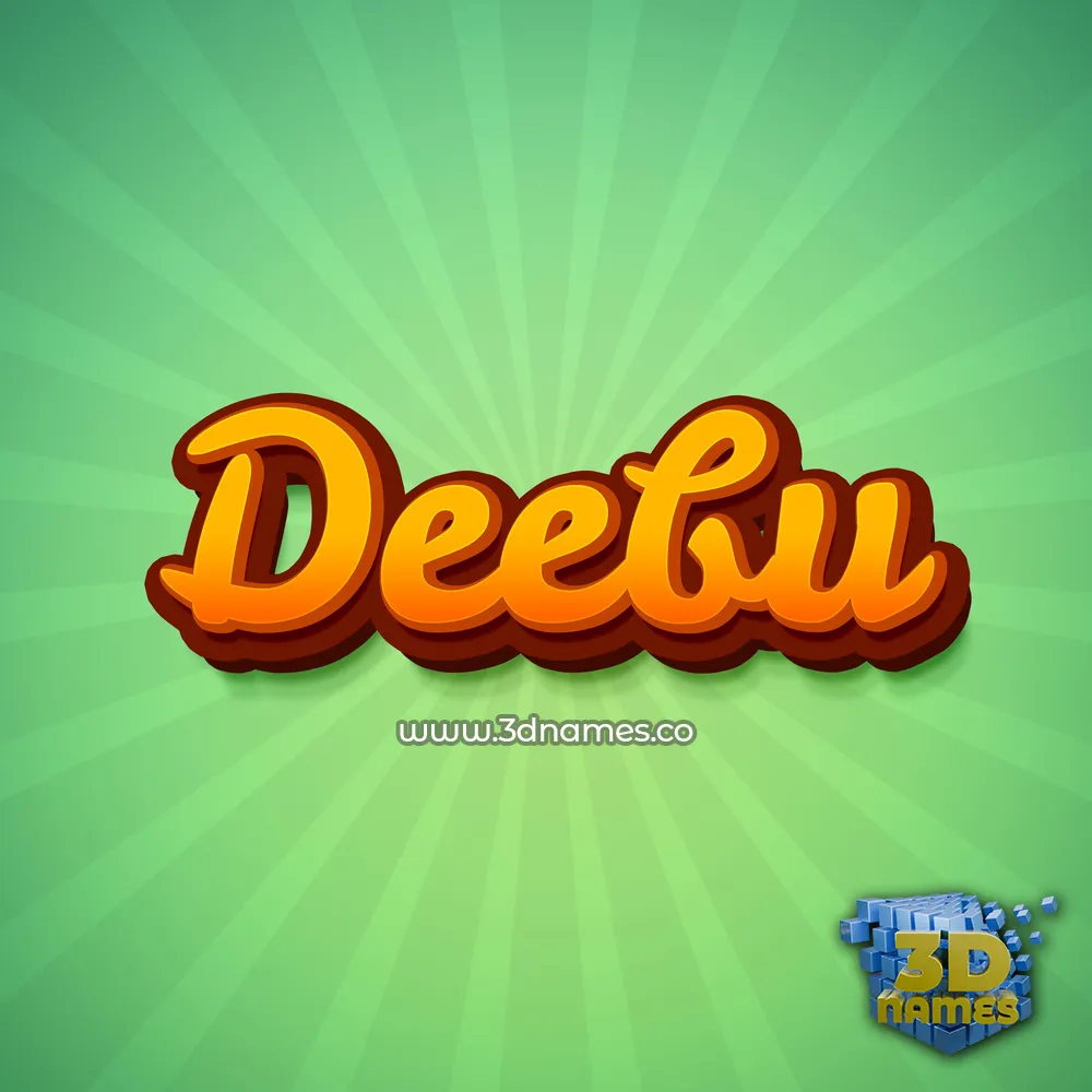 deebu in Green Rays style - 3D name wallpaper