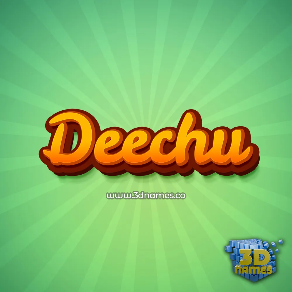 deechu in Green Rays style - 3D name wallpaper
