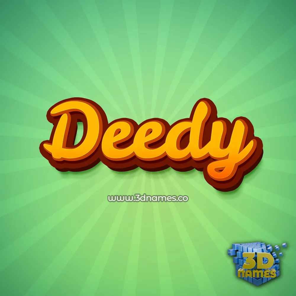 deedy in Green Rays style - 3D name wallpaper