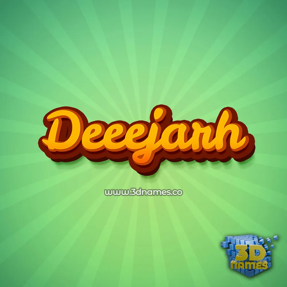 deeejarh in Green Rays style - 3D name wallpaper