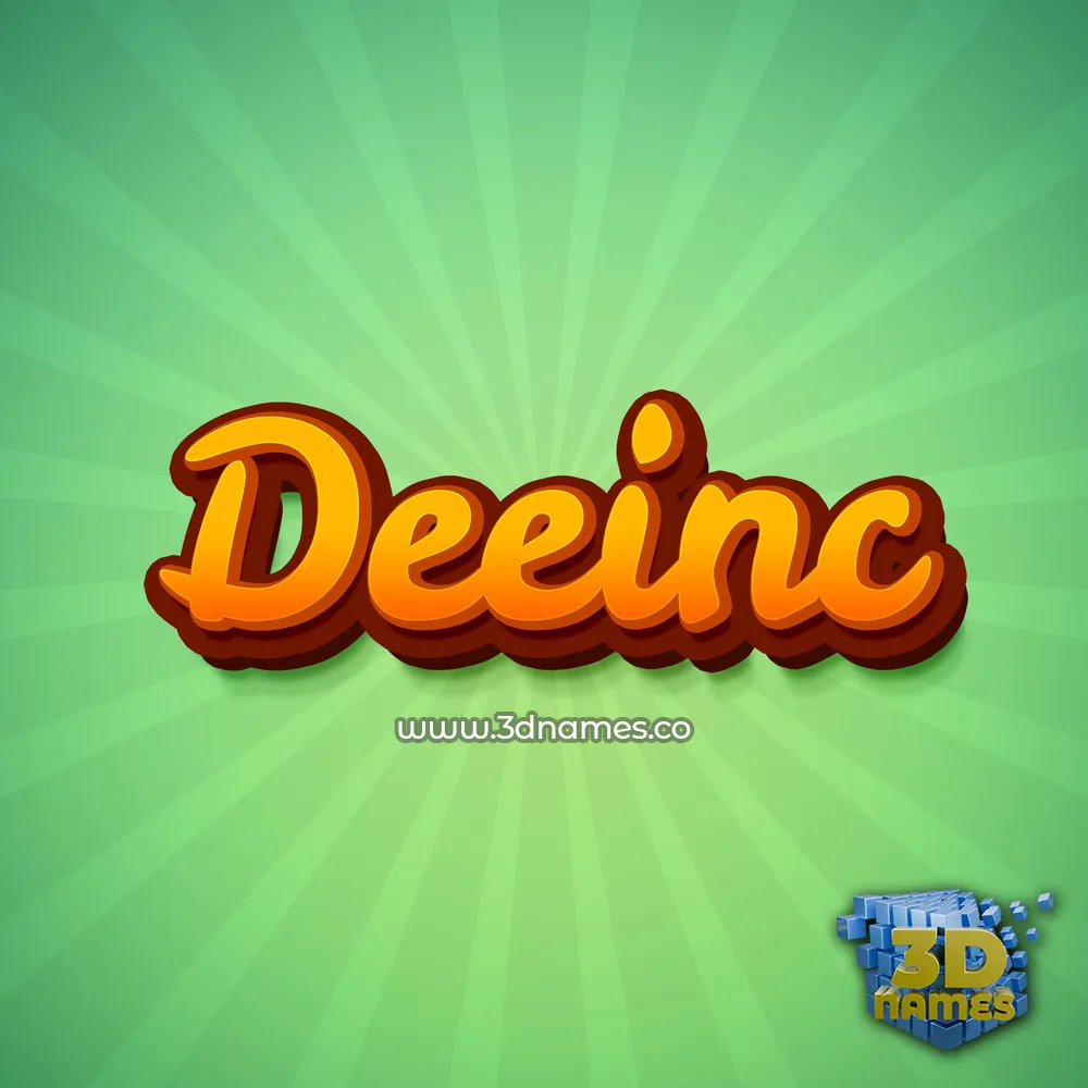 deeinc in Green Rays style - 3D name wallpaper