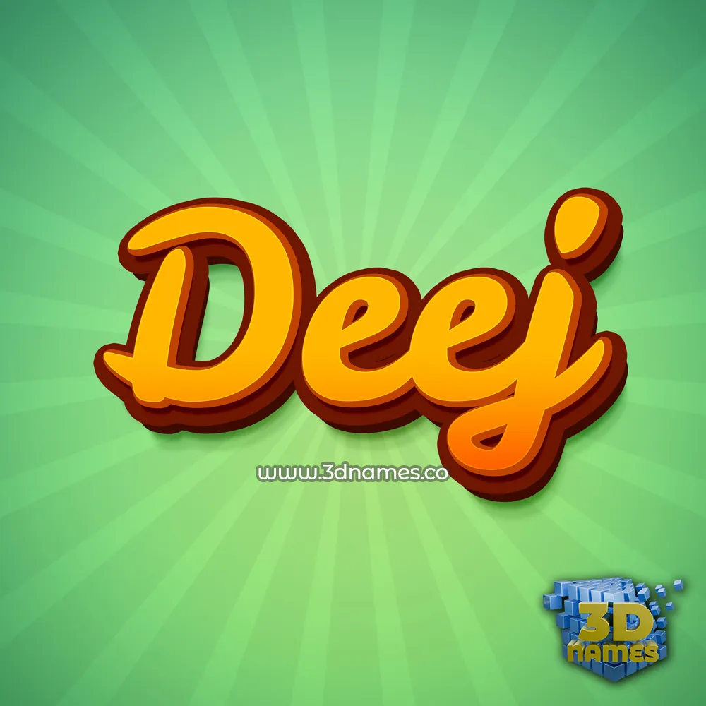 deej in Green Rays style - 3D name wallpaper