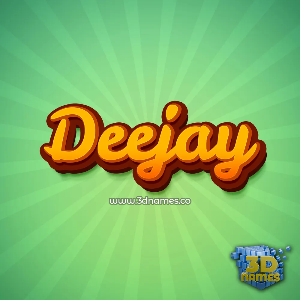 deejay in Green Rays style - 3D name wallpaper