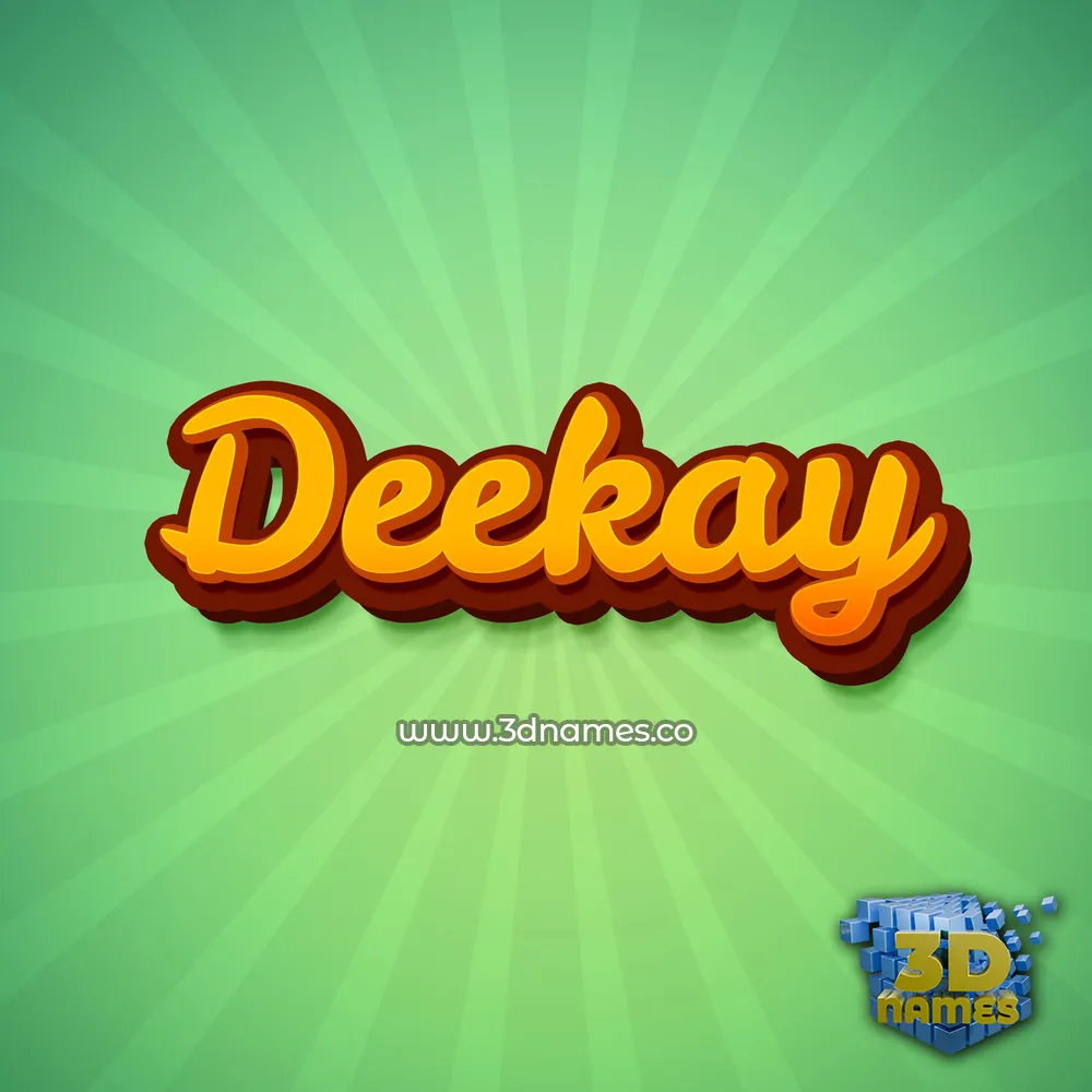 deekay in Green Rays style - 3D name wallpaper
