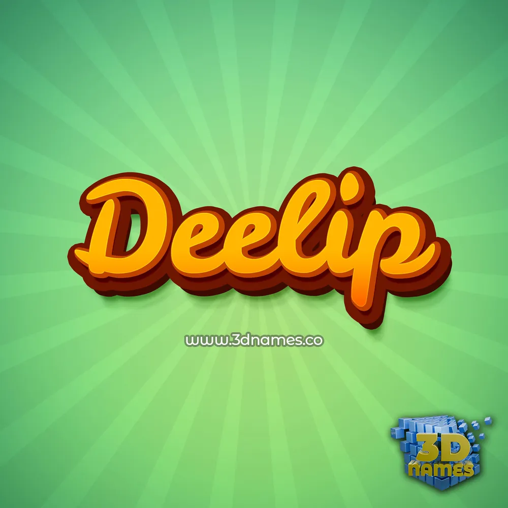 deelip in Green Rays style - 3D name wallpaper