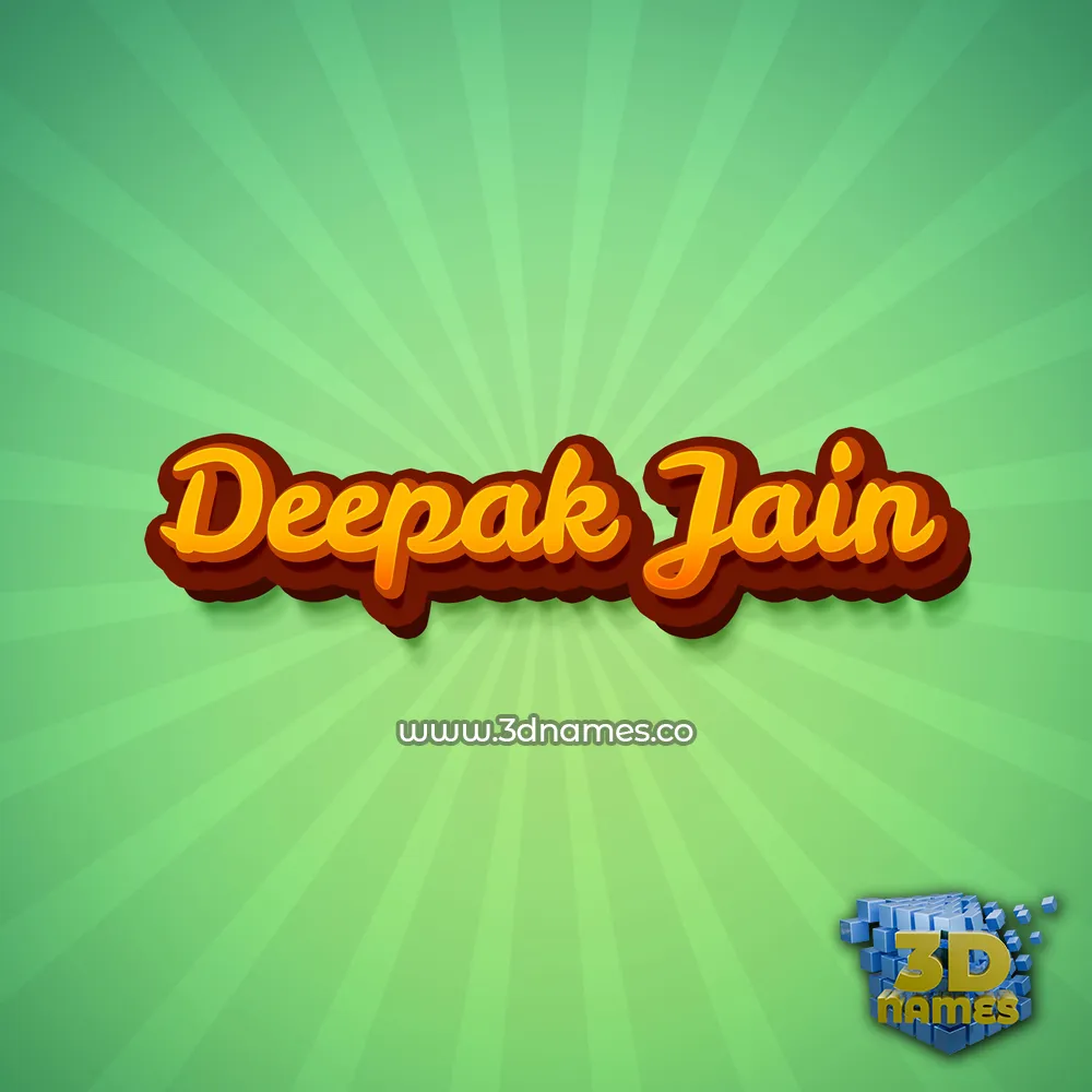 deepak jain in Green Rays style - 3D name wallpaper