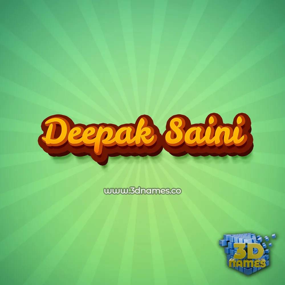 deepak saini in Green Rays style - 3D name wallpaper