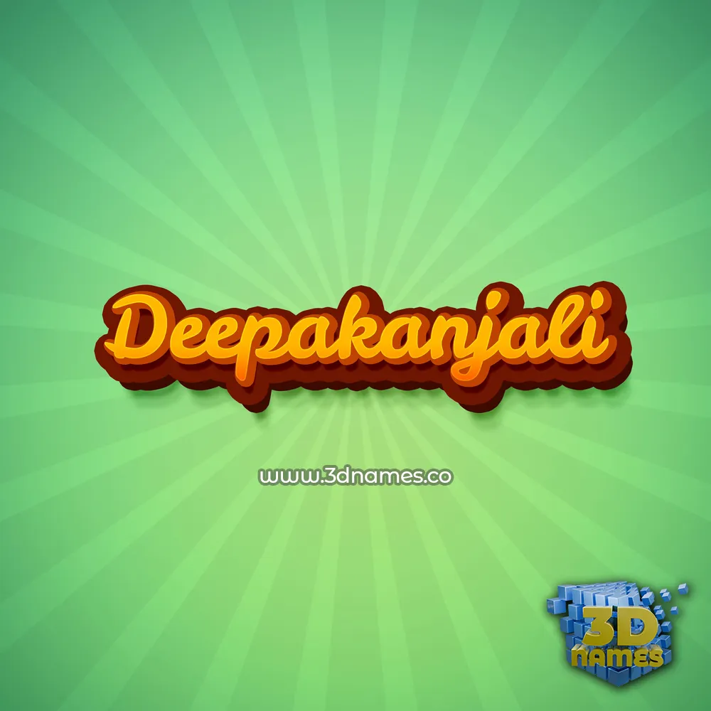 deepakanjali in Green Rays style - 3D name wallpaper