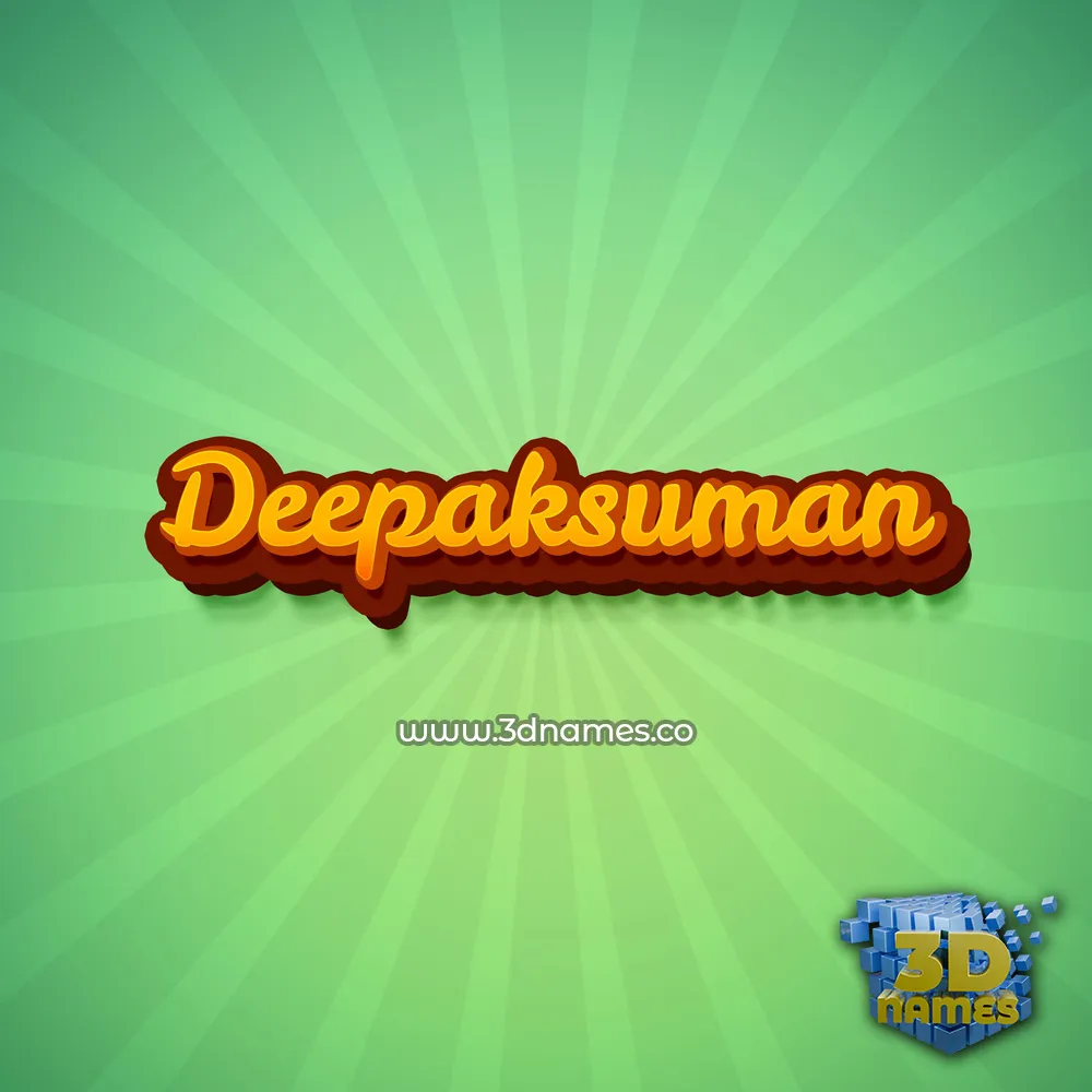 deepaksuman in Green Rays style - 3D name wallpaper