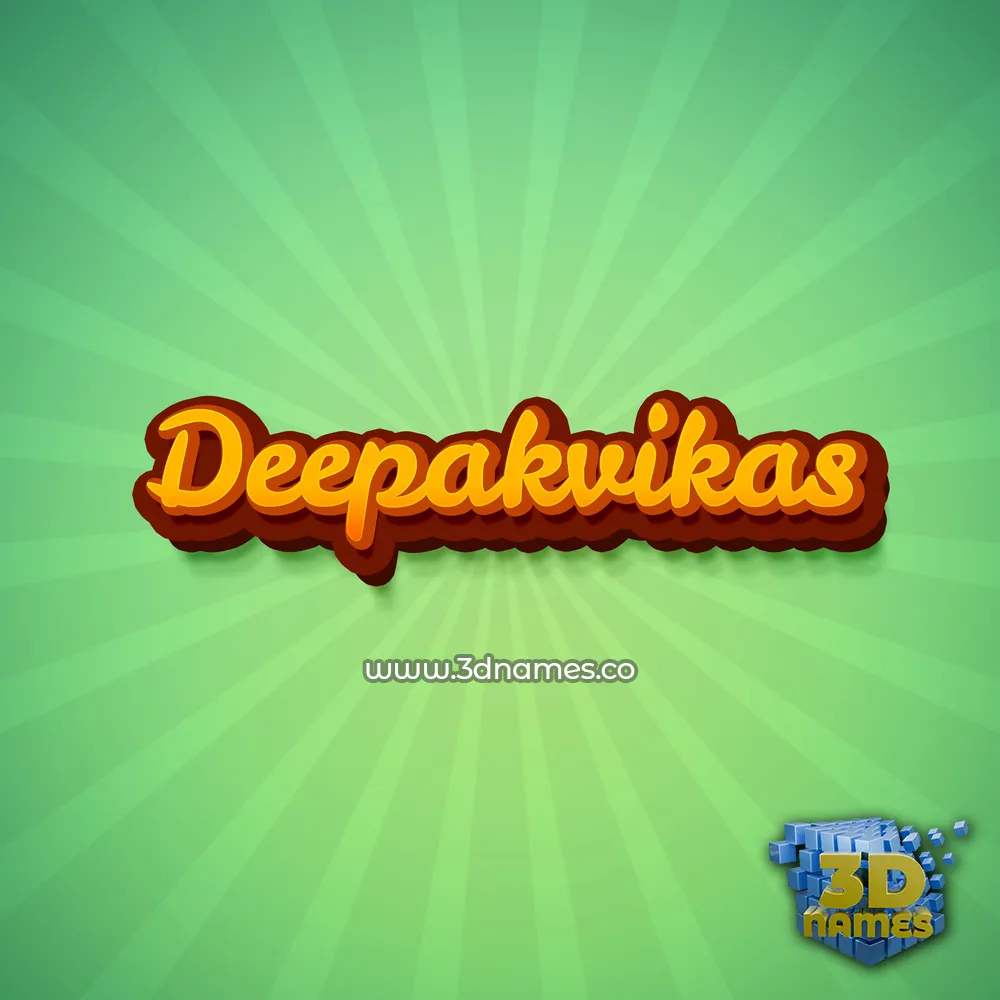 deepakvikas in Green Rays style - 3D name wallpaper