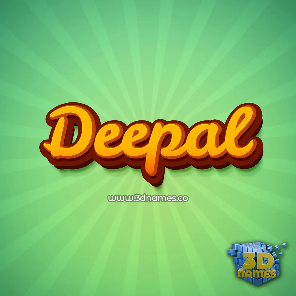 deepal in Green Rays style - 3D name wallpaper