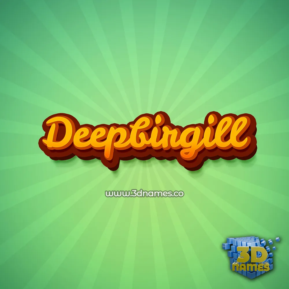 deepbirgill in Green Rays style - 3D name wallpaper