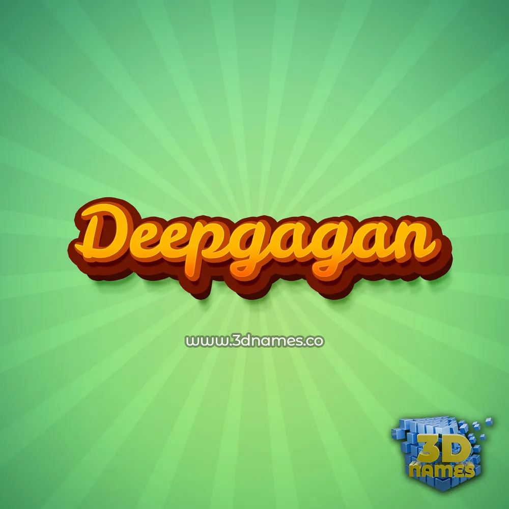 deepgagan in Green Rays style - 3D name wallpaper