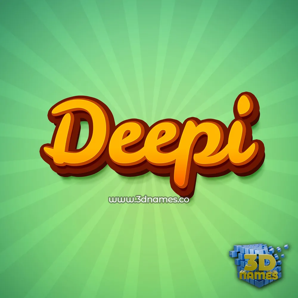 deepi in Green Rays style - 3D name wallpaper