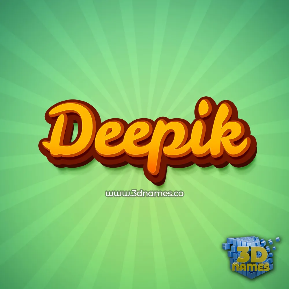 deepik in Green Rays style - 3D name wallpaper