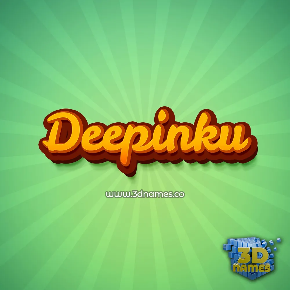 deepinku in Green Rays style - 3D name wallpaper