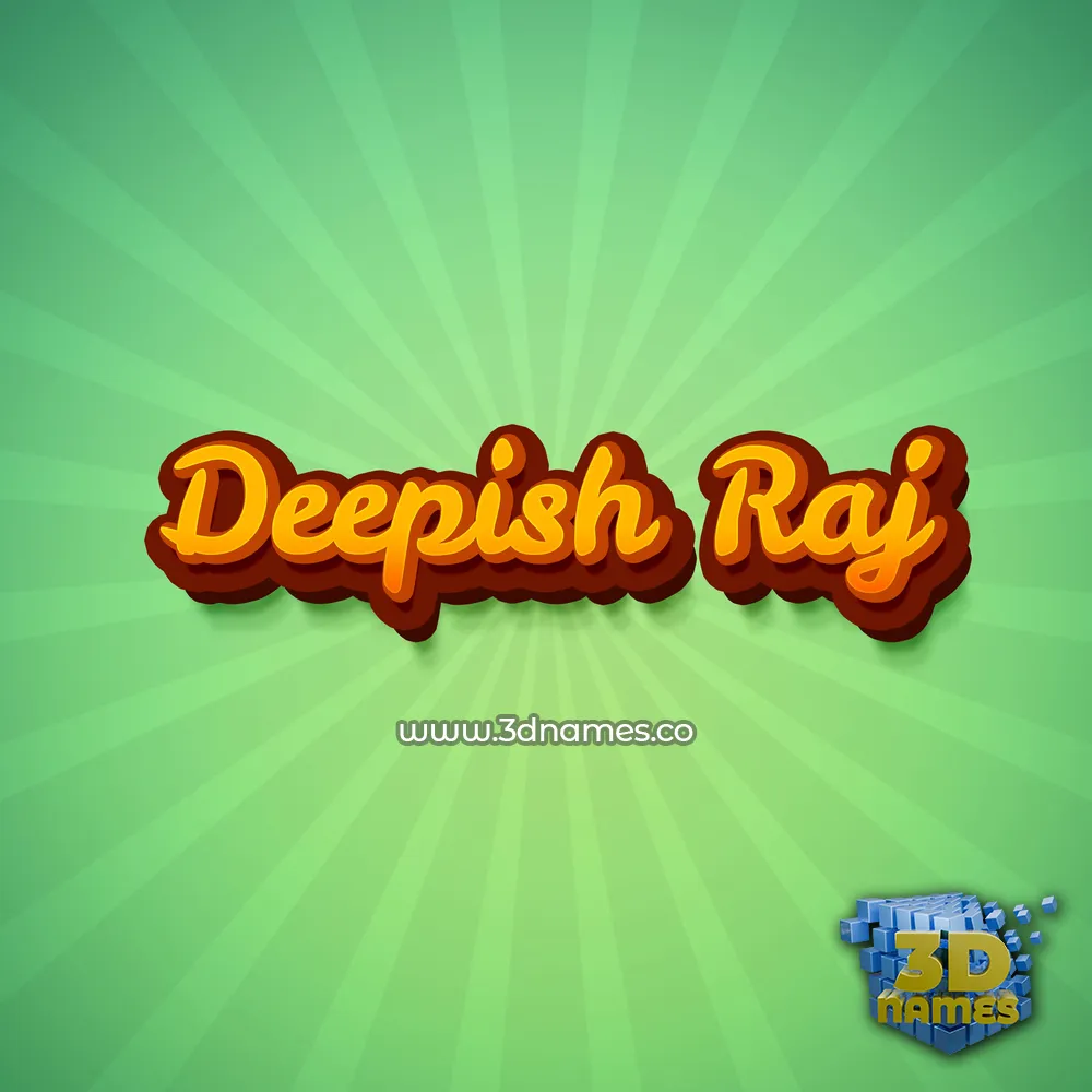 deepish raj in Green Rays style - 3D name wallpaper