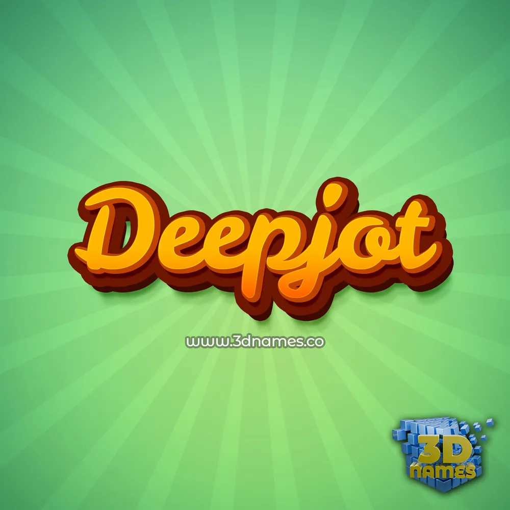 deepjot in Green Rays style - 3D name wallpaper