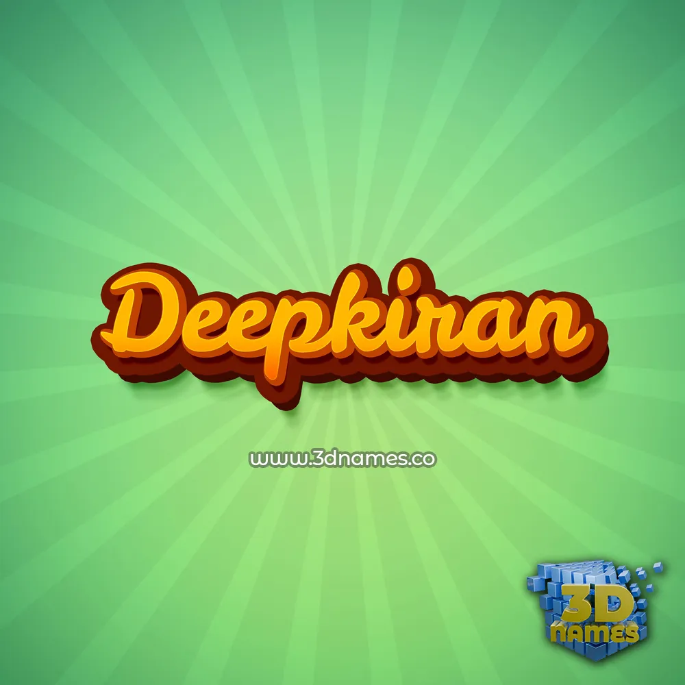 deepkiran in Green Rays style - 3D name wallpaper