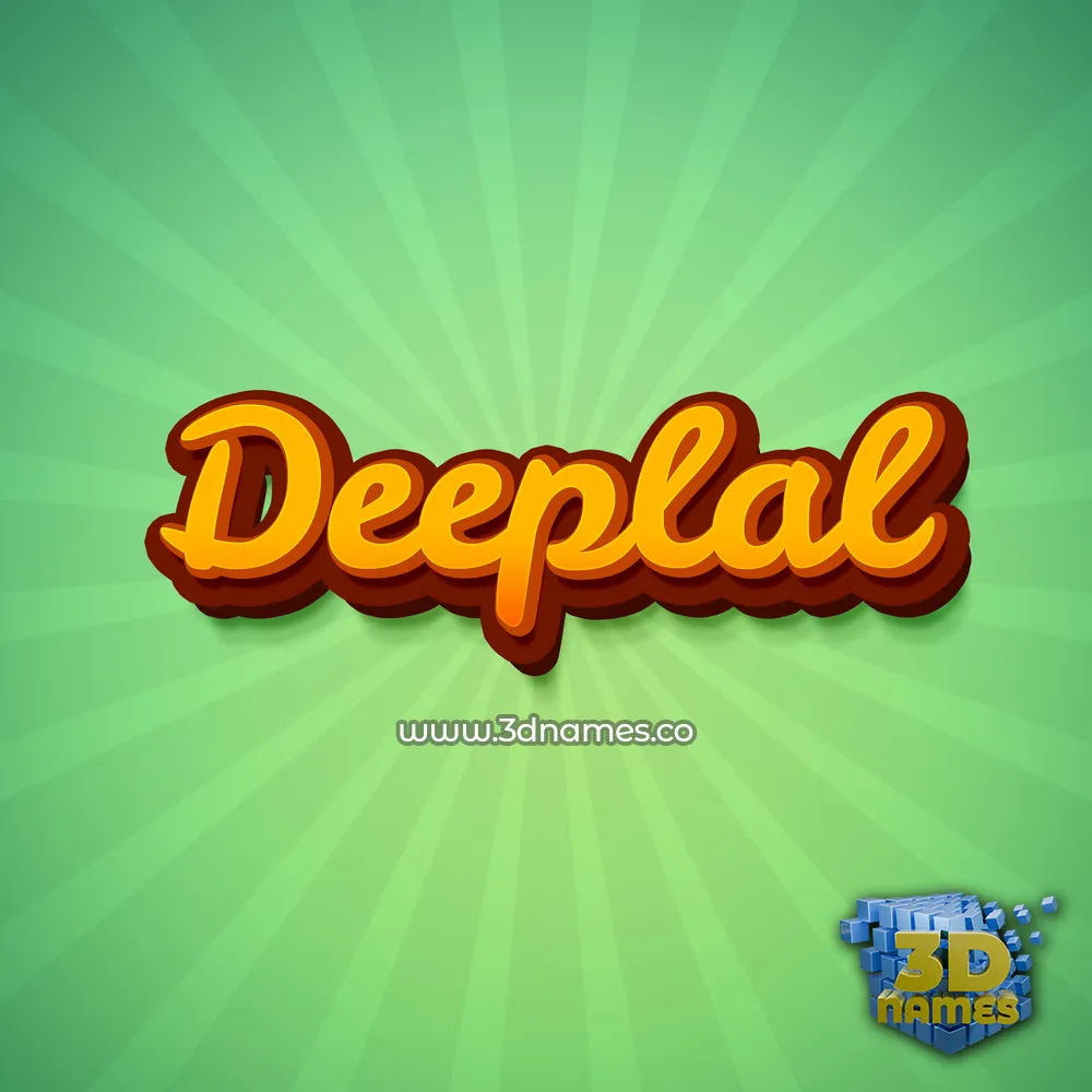 deeplal in Green Rays style - 3D name wallpaper