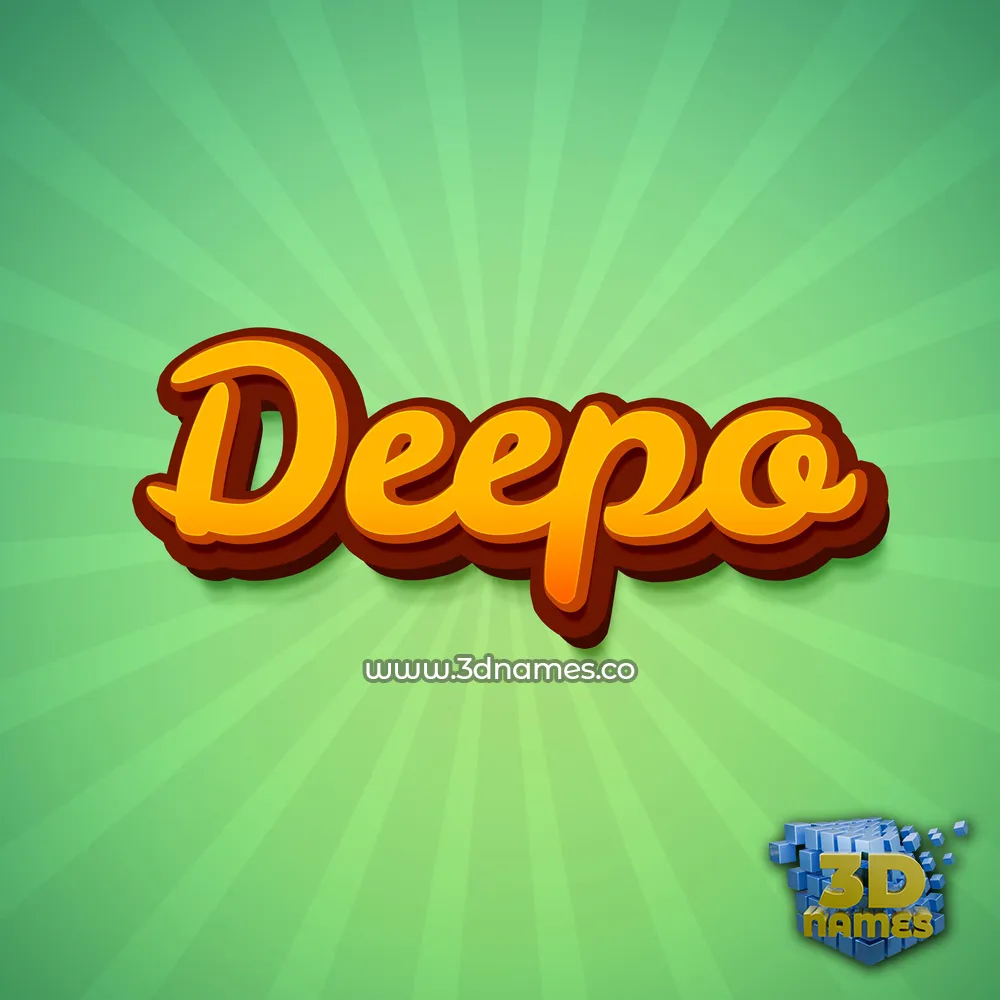 deepo in Green Rays style - 3D name wallpaper