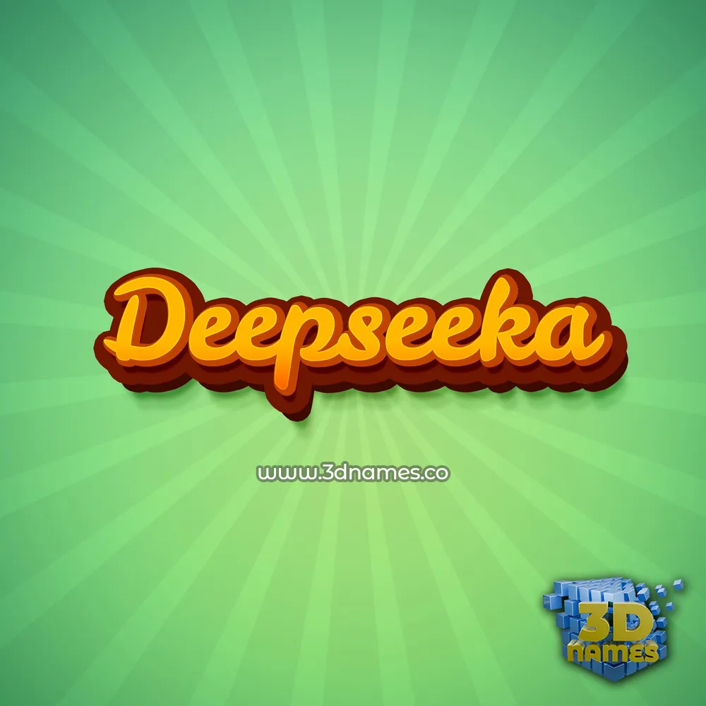 deepseeka in Green Rays style - 3D name wallpaper
