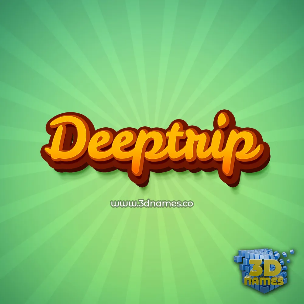 deeptrip in Green Rays style - 3D name wallpaper