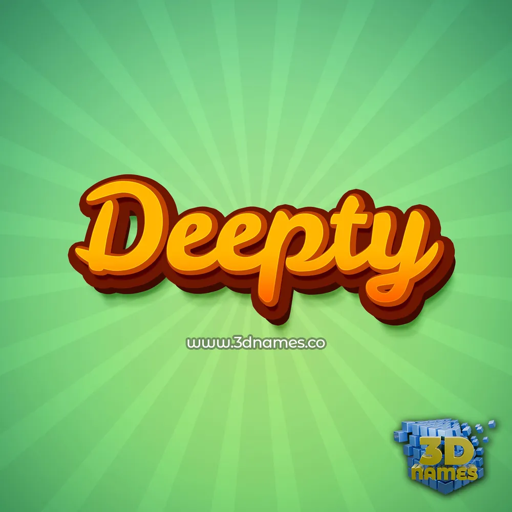 deepty in Green Rays style - 3D name wallpaper