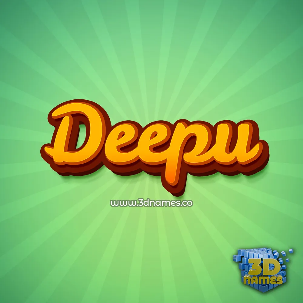 deepu in Green Rays style - 3D name wallpaper