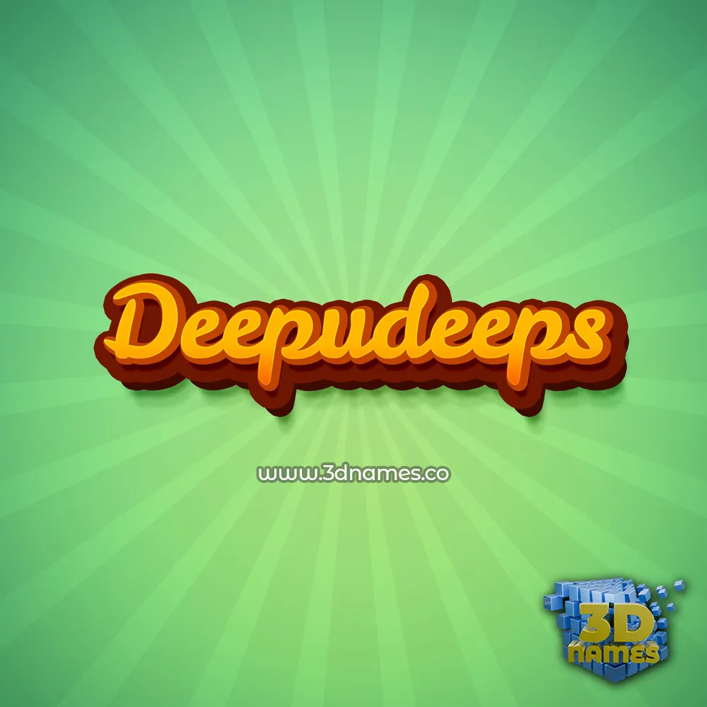 deepudeeps in Green Rays style - 3D name wallpaper