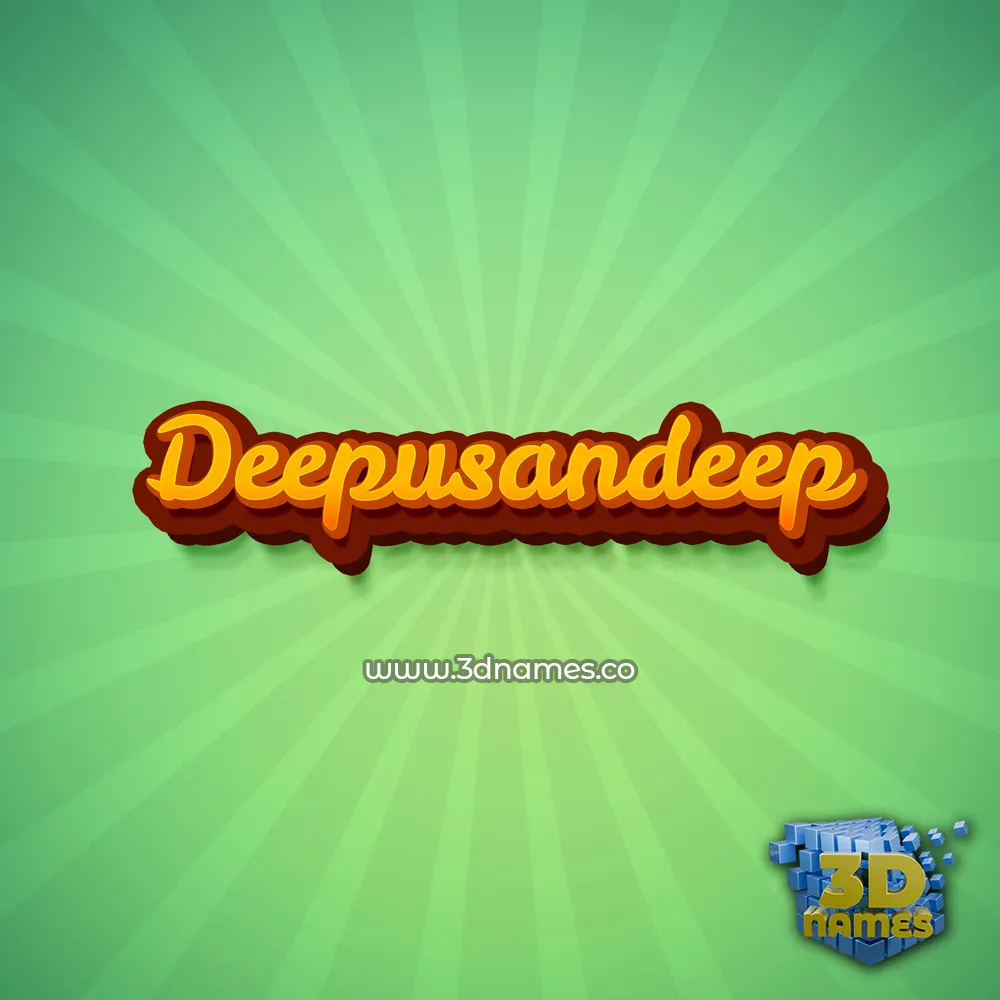 deepusandeep in Green Rays style - 3D name wallpaper