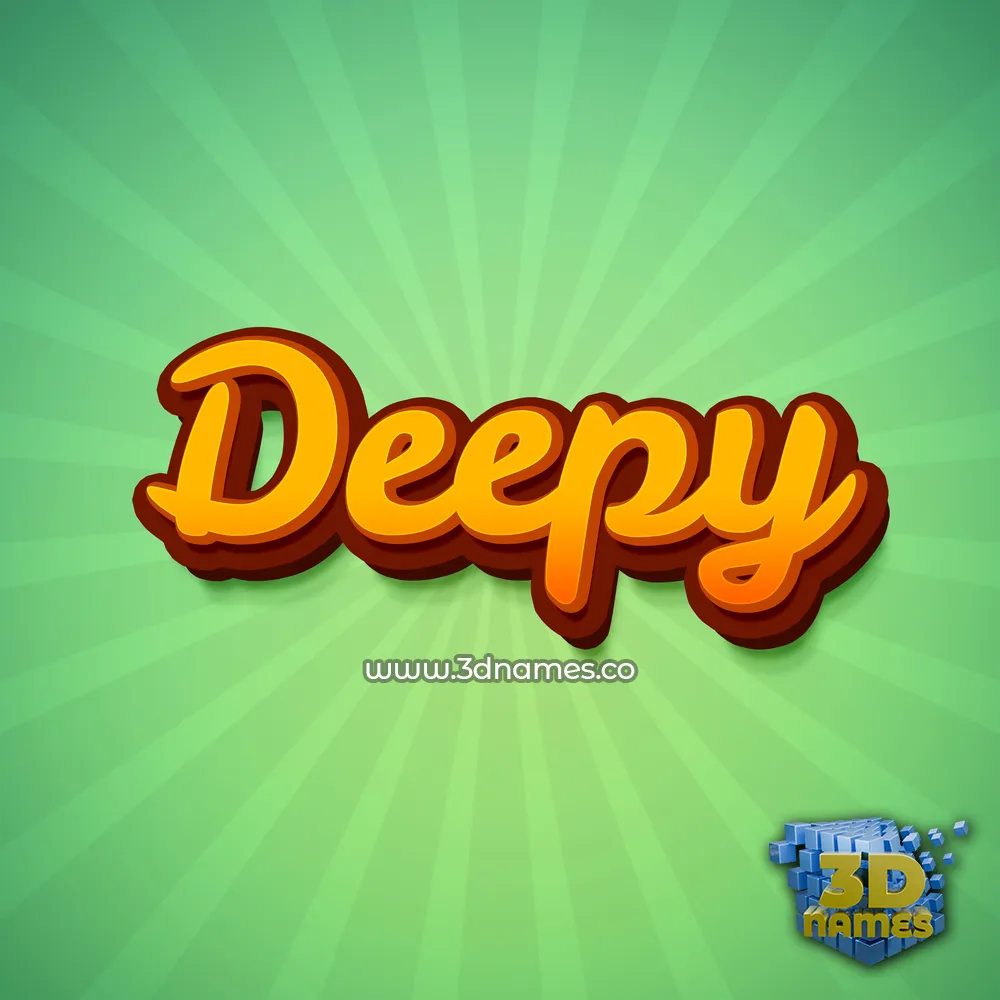 deepy in Green Rays style - 3D name wallpaper