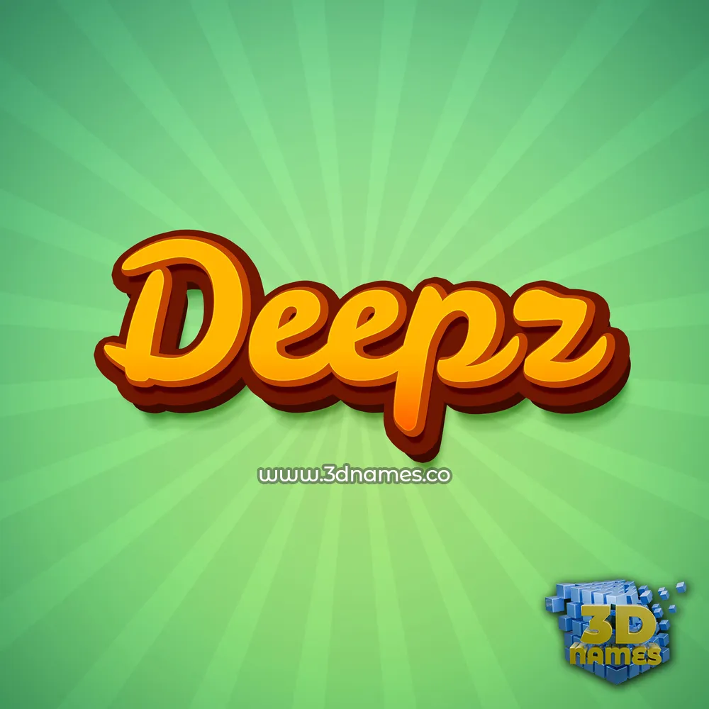 deepz in Green Rays style - 3D name wallpaper
