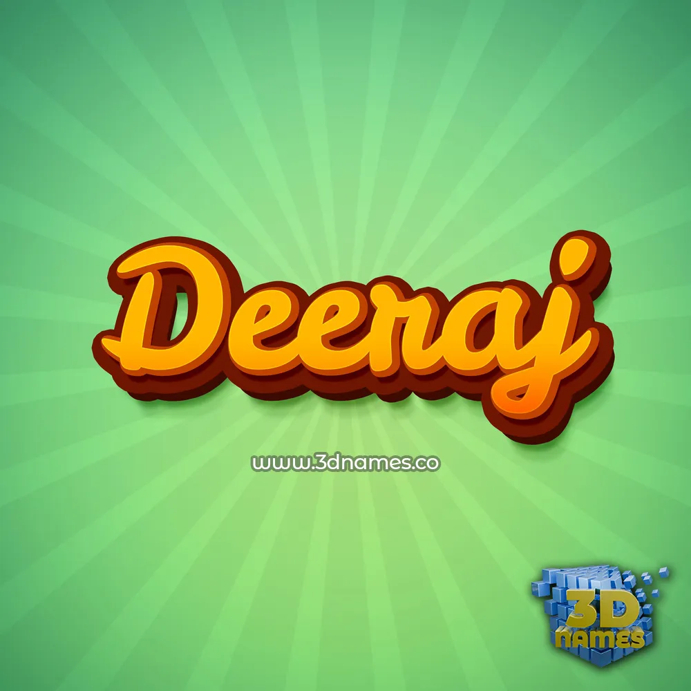 deeraj in Green Rays style - 3D name wallpaper
