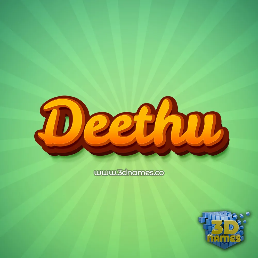 deethu in Green Rays style - 3D name wallpaper