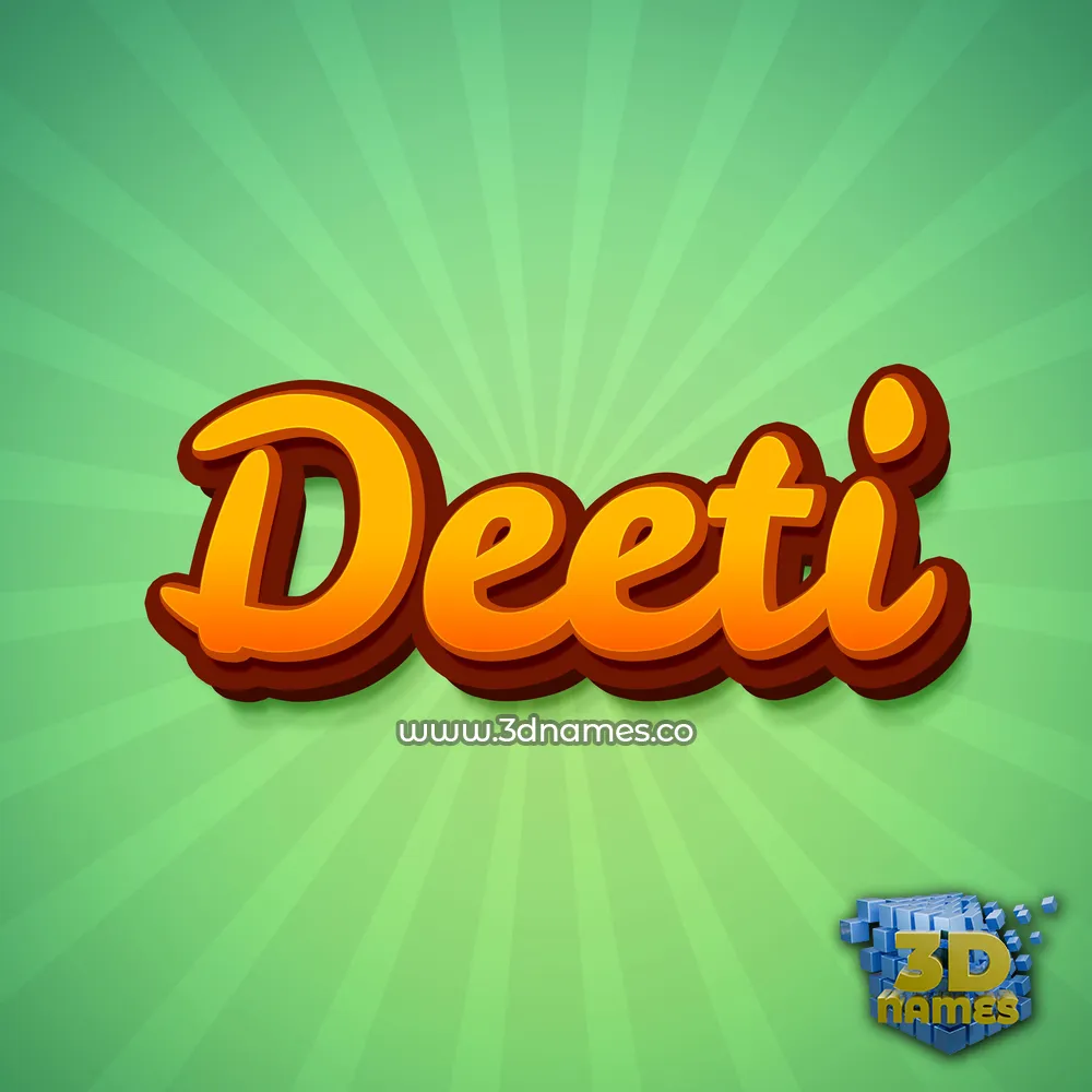 deeti in Green Rays style - 3D name wallpaper