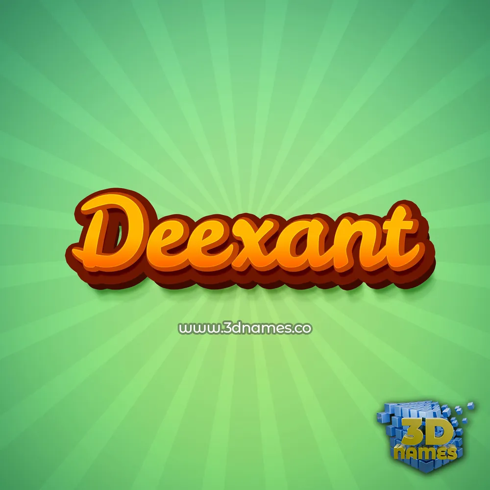 deexant in Green Rays style - 3D name wallpaper