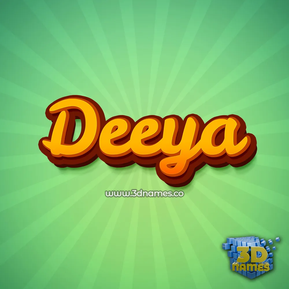 deeya in Green Rays style - 3D name wallpaper