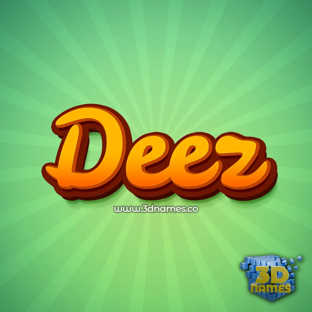 deez in Green Rays style - 3D name wallpaper