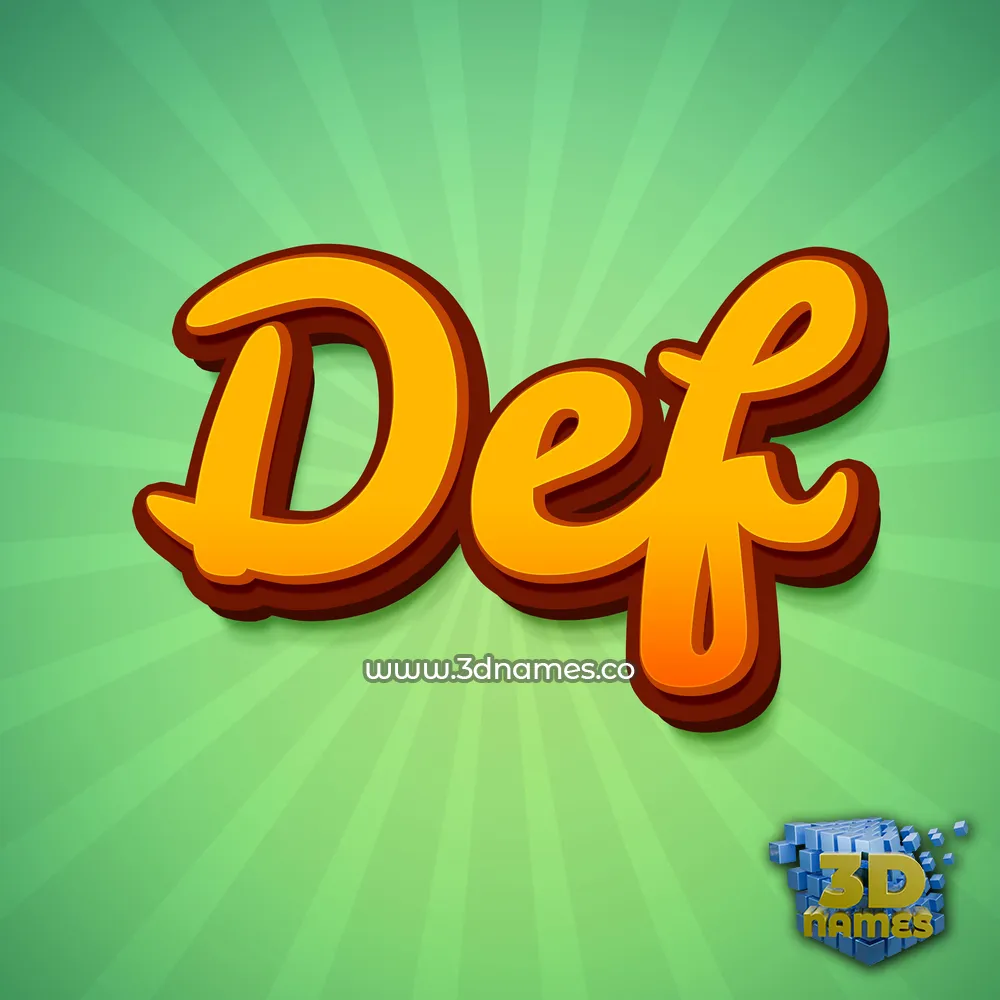 def in Green Rays style - 3D name wallpaper