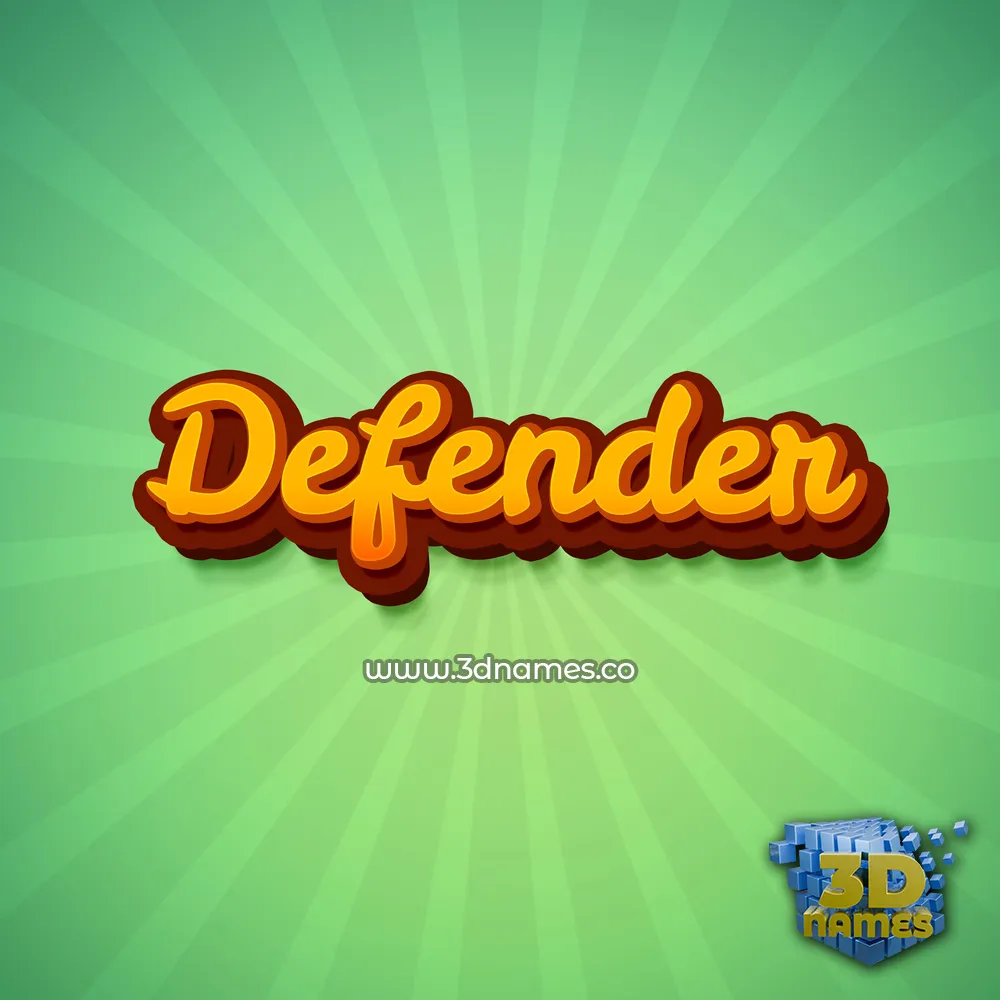 defender in Green Rays style - 3D name wallpaper