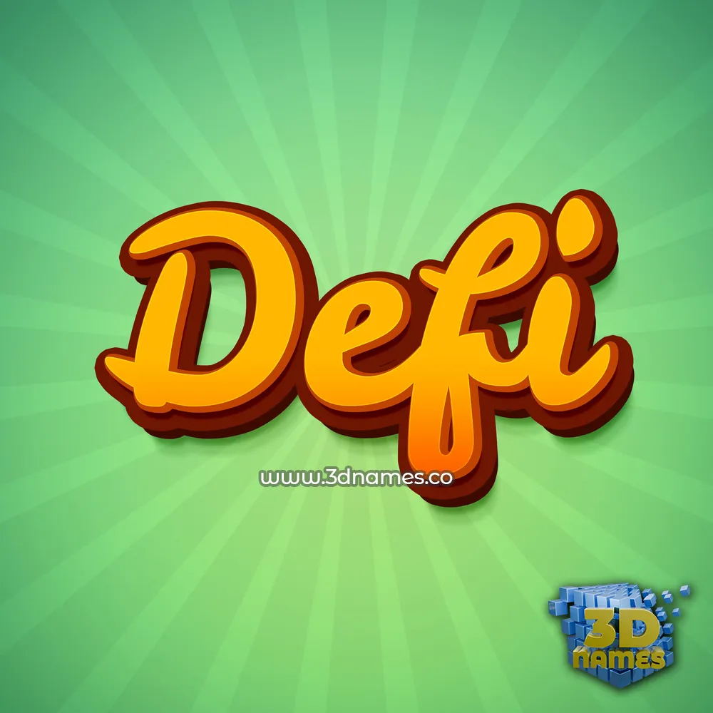 defi in Green Rays style - 3D name wallpaper