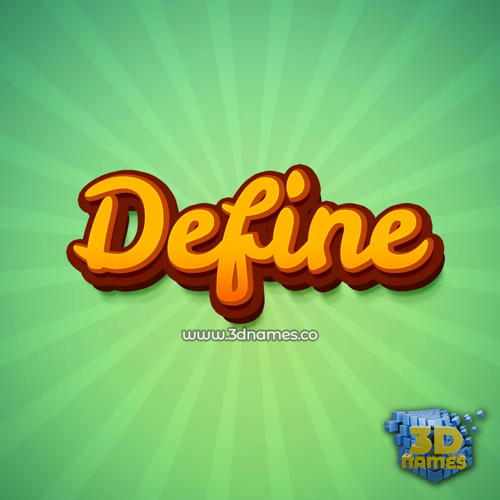 define in Green Rays style - 3D name wallpaper