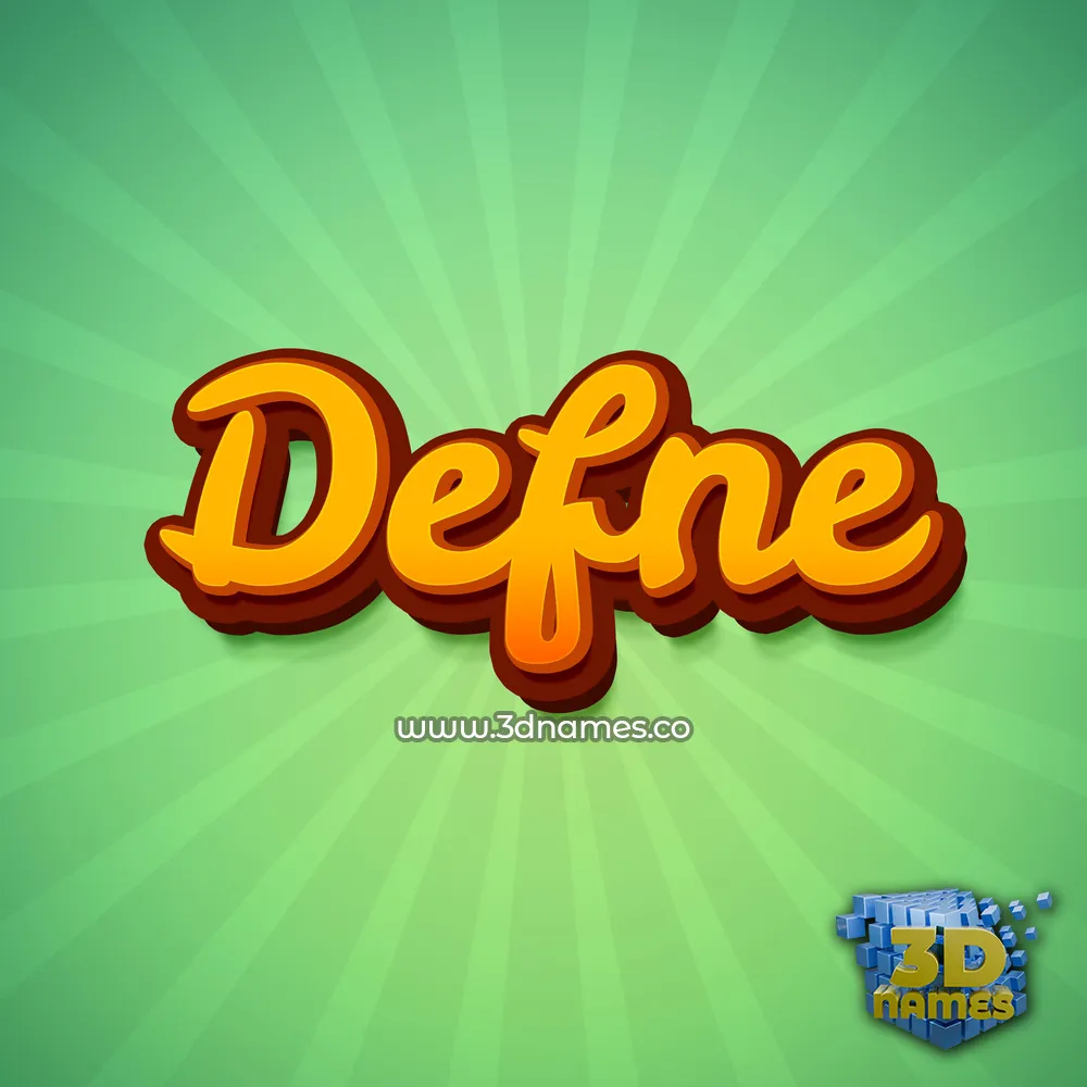 defne in Green Rays style - 3D name wallpaper