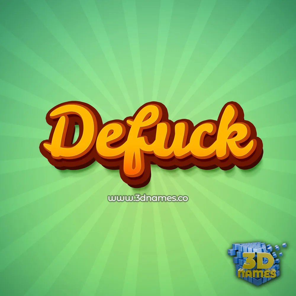 defuck in Green Rays style - 3D name wallpaper