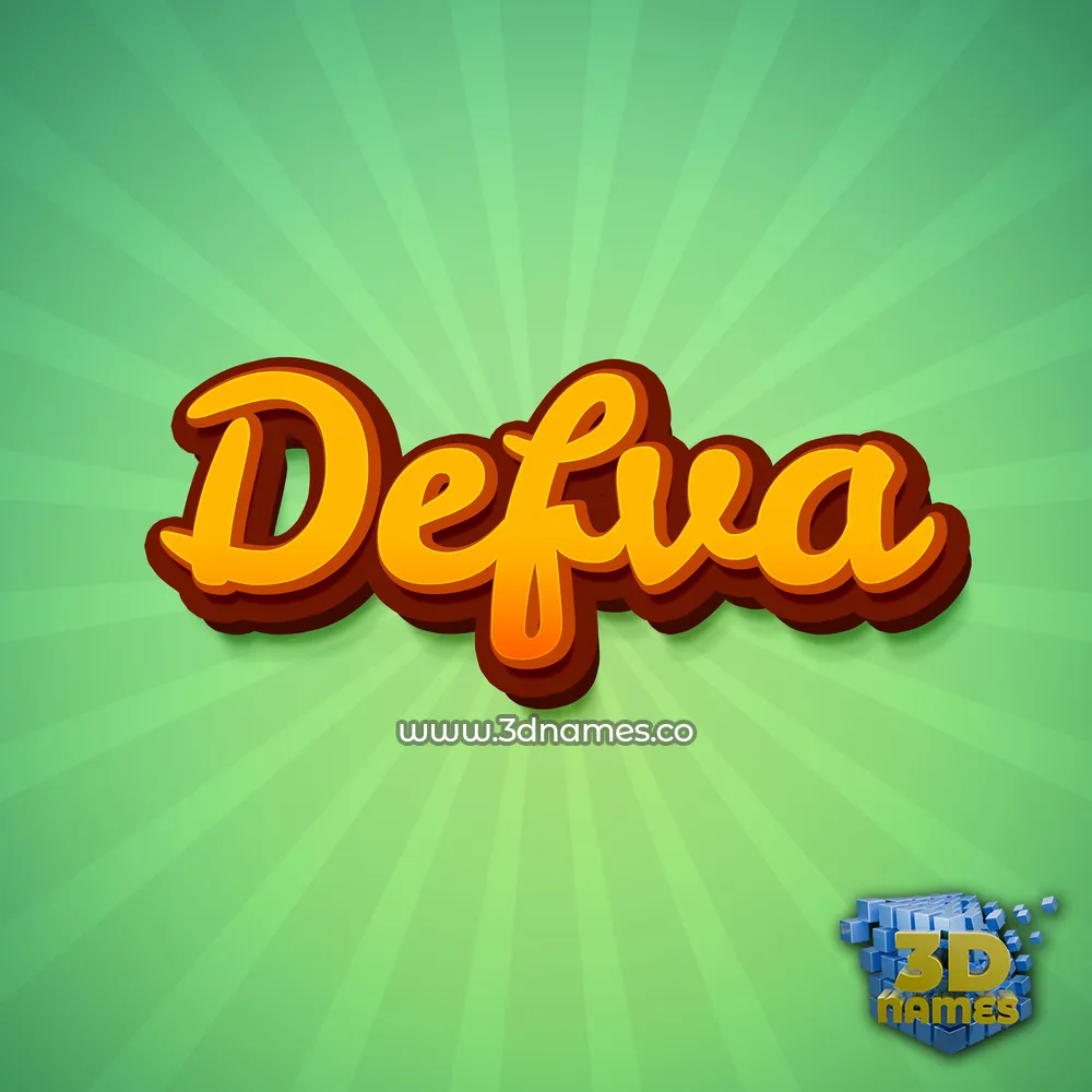 defva in Green Rays style - 3D name wallpaper