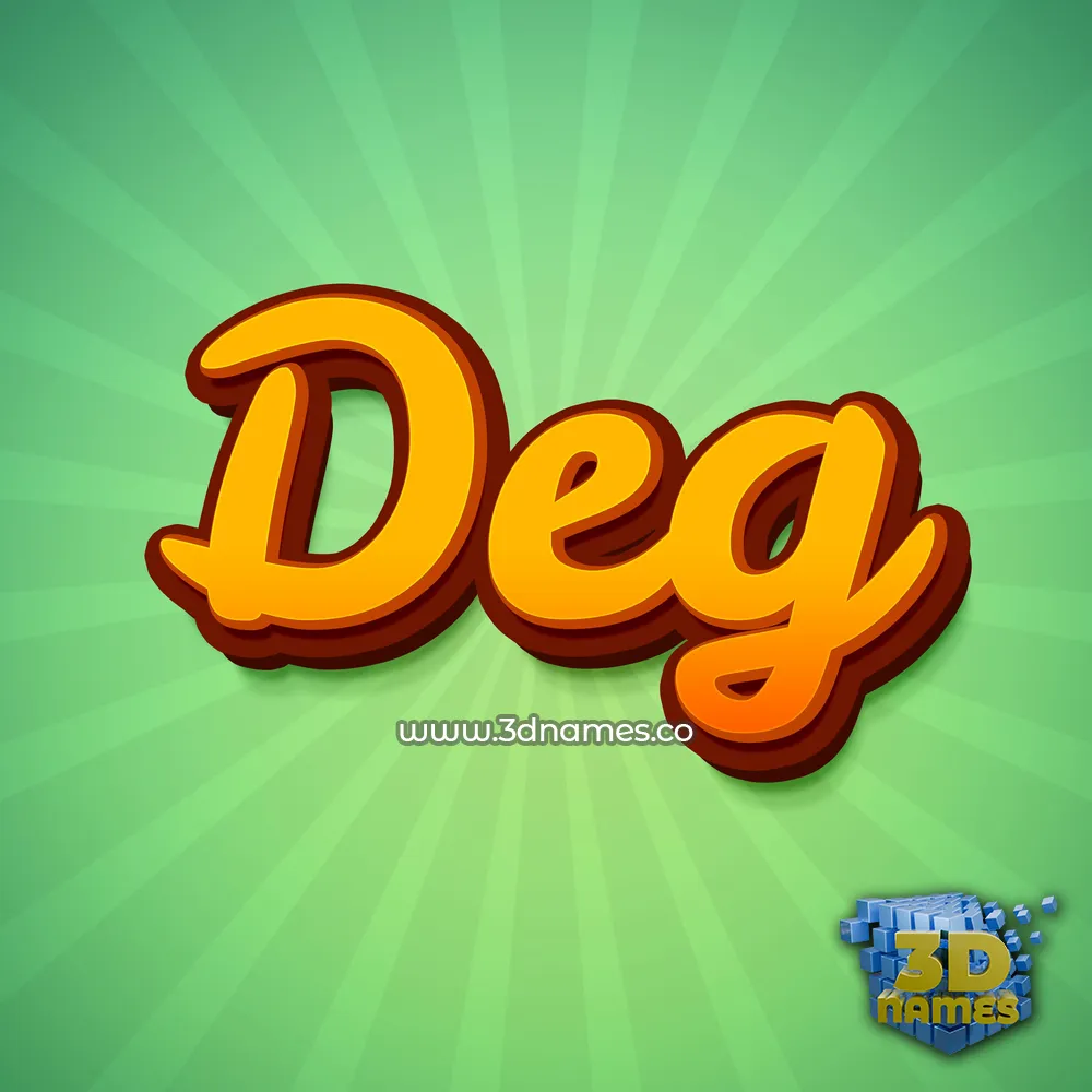 deg in Green Rays style - 3D name wallpaper