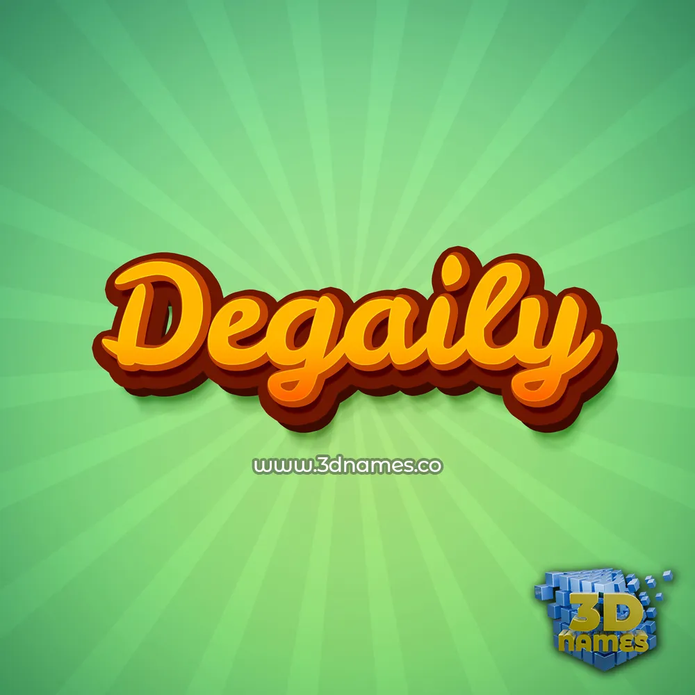 degaily in Green Rays style - 3D name wallpaper